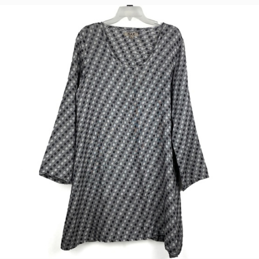 Polka Dot Flax Linen Dress